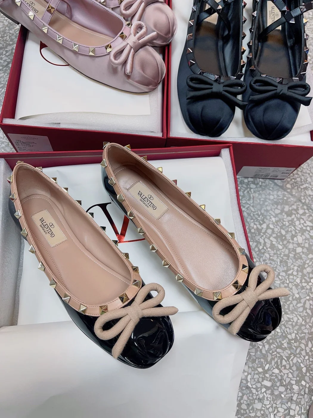 Valentino Women Black Bow-Detail Ballet Flats product view 6