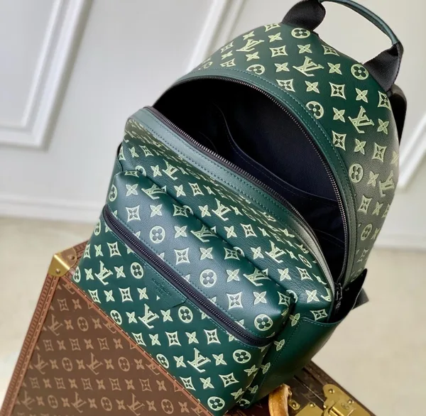 Louis Vuitton Discovery Backpack PM — Dark Green and Cream Monogram product view 2