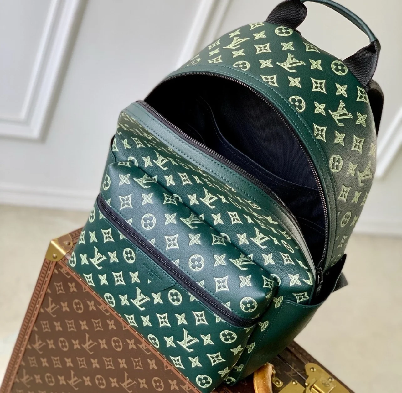 Louis Vuitton Discovery Backpack PM — Dark Green and Cream Monogram product view 2