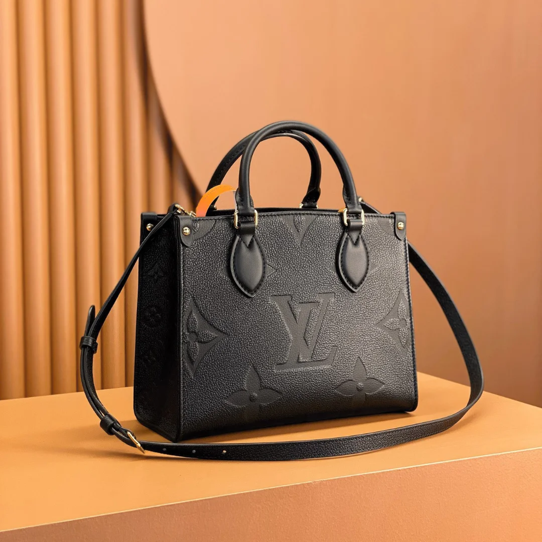 Louis Vuitton On The Go PM Tote Bag Black Handbags 25 cm product view 1