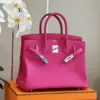 Hermès Birkin 30 Rose Shocking Taurillon Clemence Palladium Hardware Bag product view 6