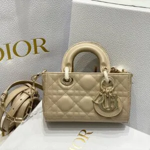 Dior Cannage Mini Top-Handle Bag Beige, 16.5 x 6 x 10 cm product view 4