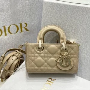Dior Cannage Mini Top-Handle Bag Beige, 16.5 x 6 x 10 cm product view 4