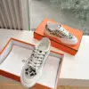Hermès Women White Canvas Leopard Print Sneakers product view 3