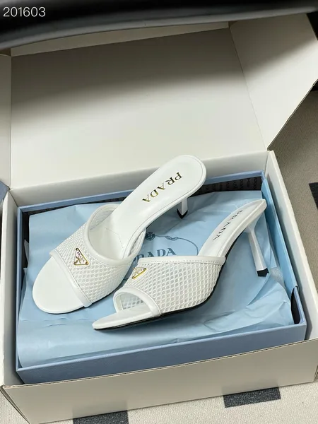 Prada Heeled Slides White product photo
