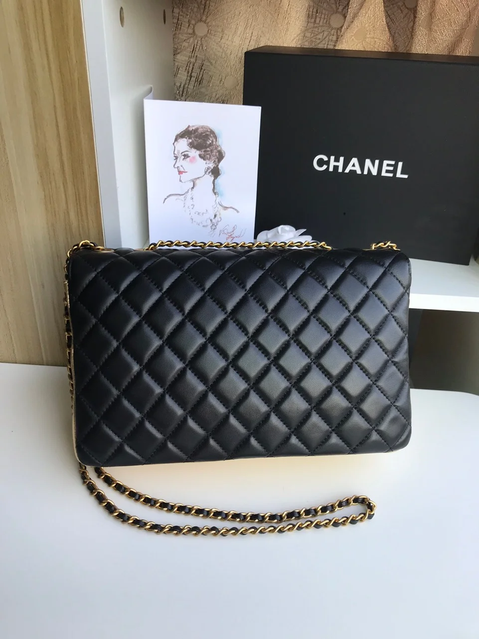 Chanel Woman’s Handbags Black Mix Yellow Leather 25 cm product view 3
