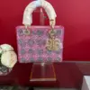 Dior Lady Bag Metallic Calfskin & Satin with Rose Des Vent product view 3