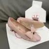 Valentino Women Pink Leather Bow Detail Flats product view 3