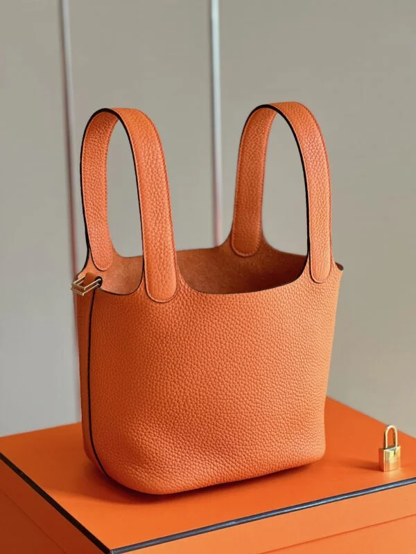 Hermès Picotin 18 Orange Togo Leather Gold Hardware Bag product view 9