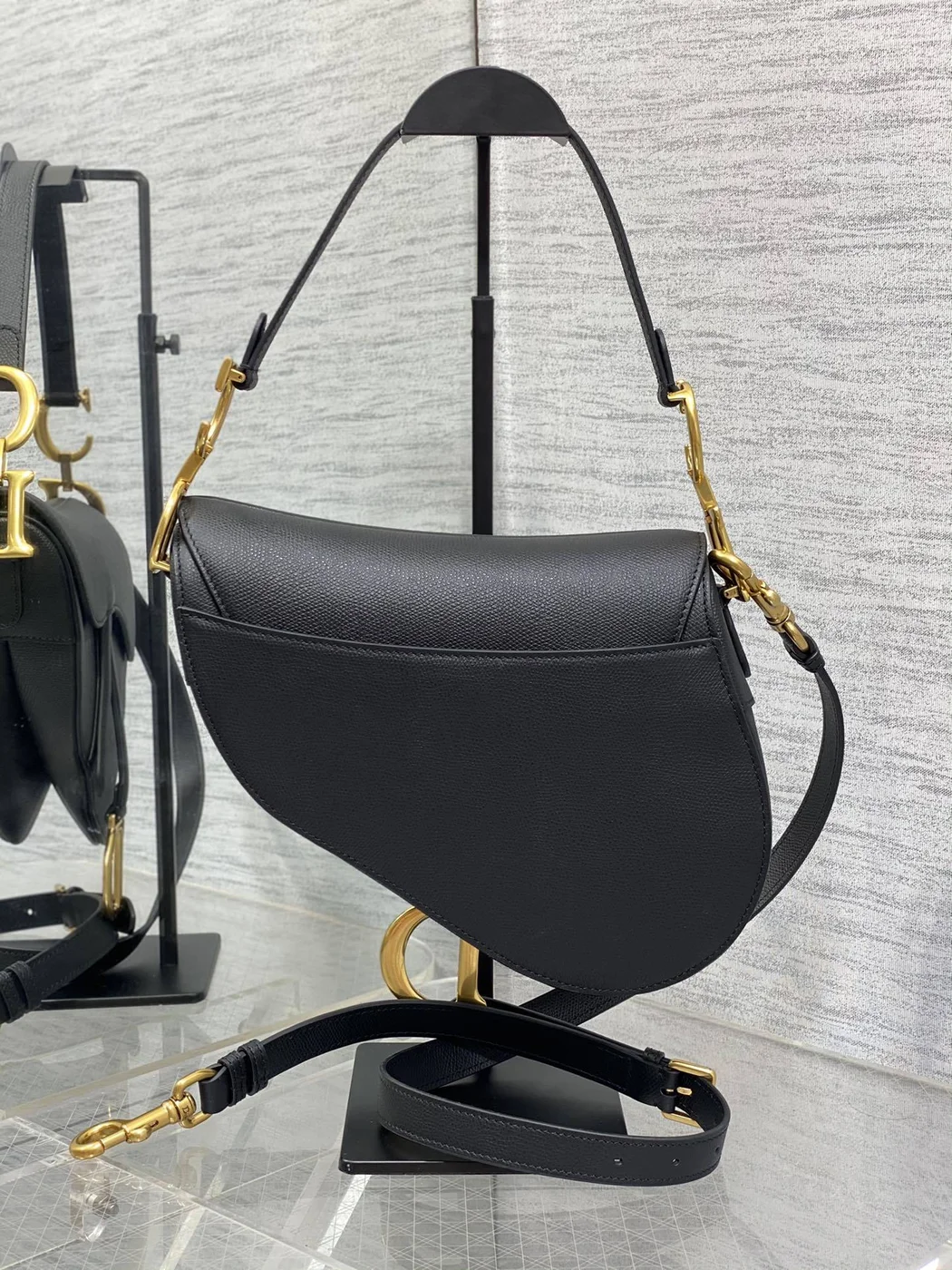 Dior Saddle Bag in Black Gold Hardware product view 3