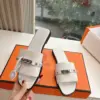 Hermès Women White Leather Slide Sandals product view 6