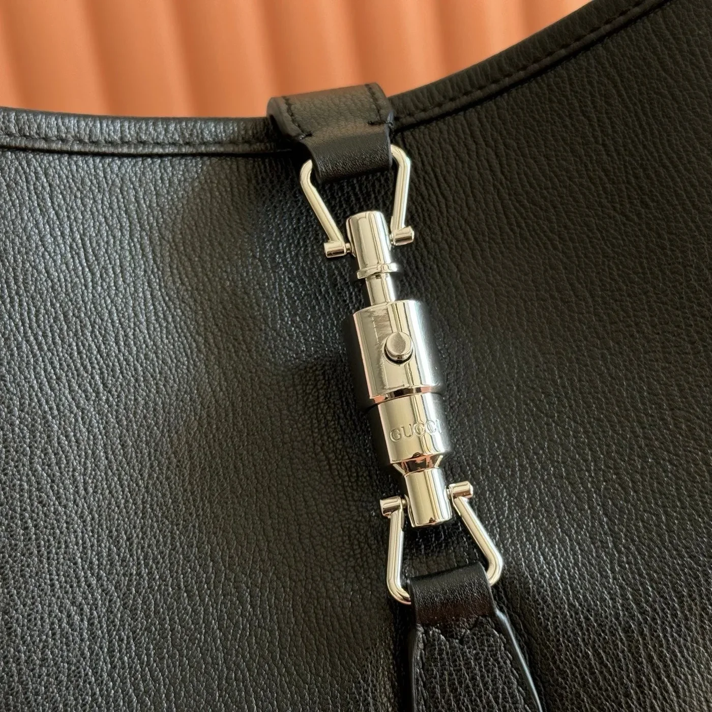 Gucci 26S Jackie Slim Shoulder Bag 28 In Black Calfskin product view 5