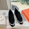 Hermès Women Black Mesh And Leather Sneakers product view 3