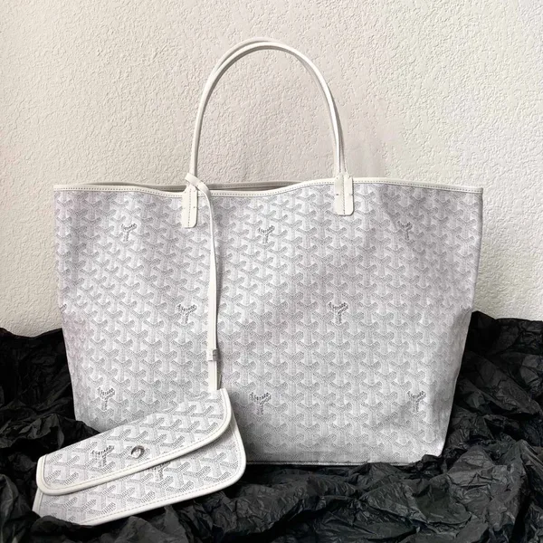 Goyard White Goyardine Canvas & Chevroches Calfskin Saint Louis PM Tote product photo