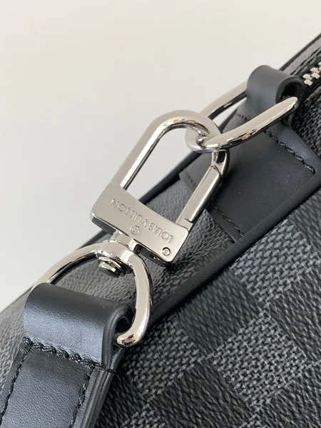 Louis Vuitton Checkered Briefcase Gray and Black product view 7