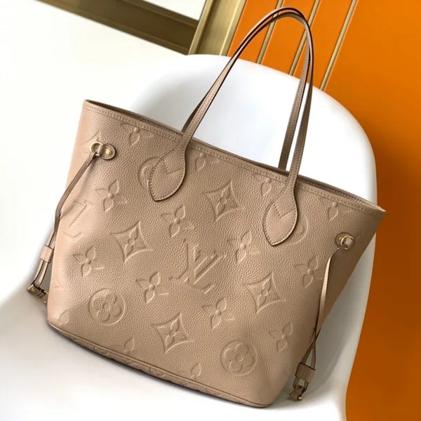 Louis Vuitton Neverfull MM 32 Beige Monogram Empreinte Leather Bag product photo