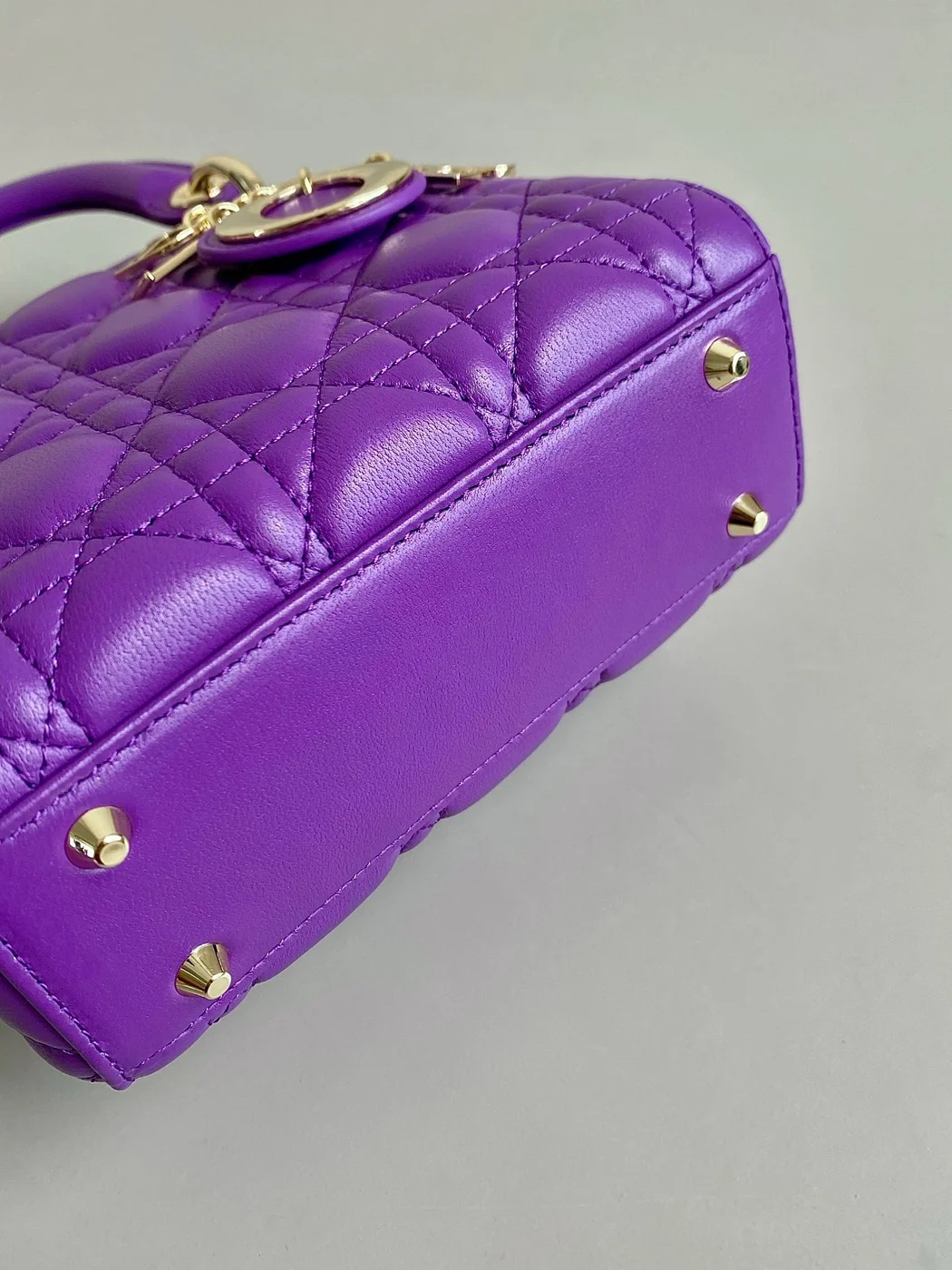 Dior Lady Mini Women’s Handbag Purple Cowhide 17 cm product view 7