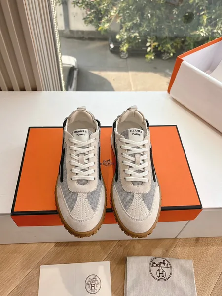 Hermès Women White Suede And Mesh Sneakers product photo
