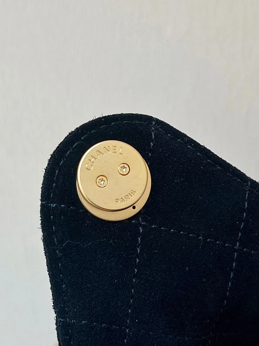 Chanel 25 Handbag 30 In Black Suede Gold Hardware product view 3