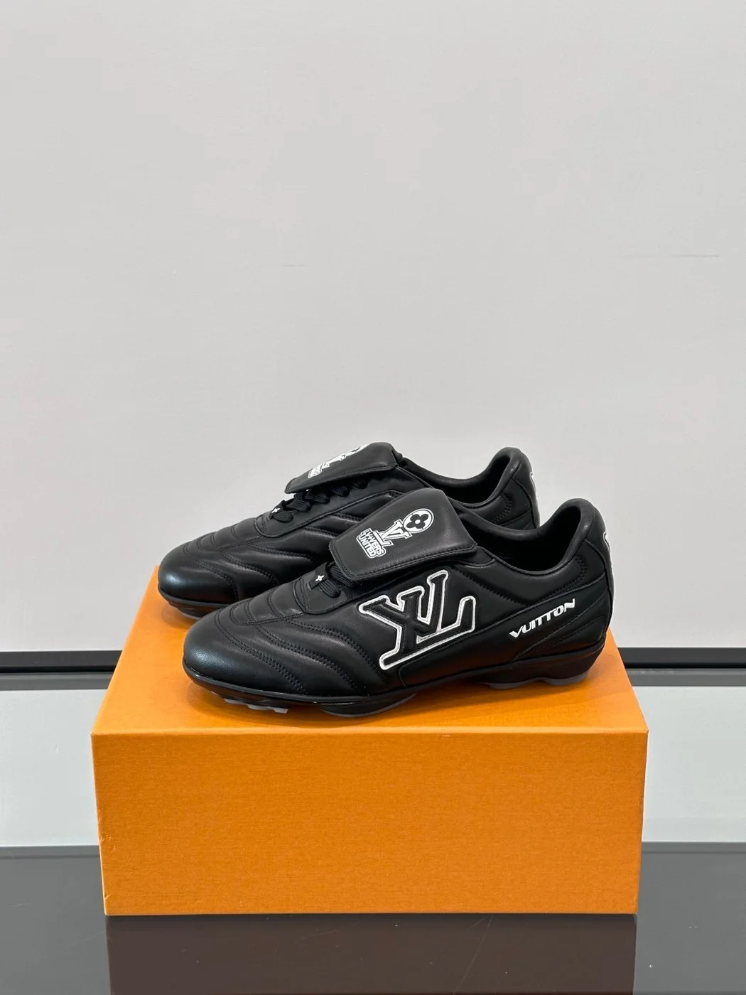 Louis Vuitton Men Sneakers — Black with Outlined LV Detail product view 3
