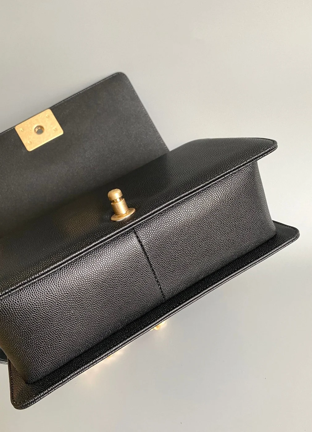 Chanel Medium 25 Boy Bag In Black Lambskin Gold Hardware product view 3