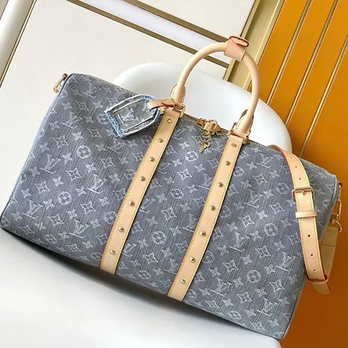 Louis Vuitton Keepall Denim bandouliere 55 Grey Bag product photo