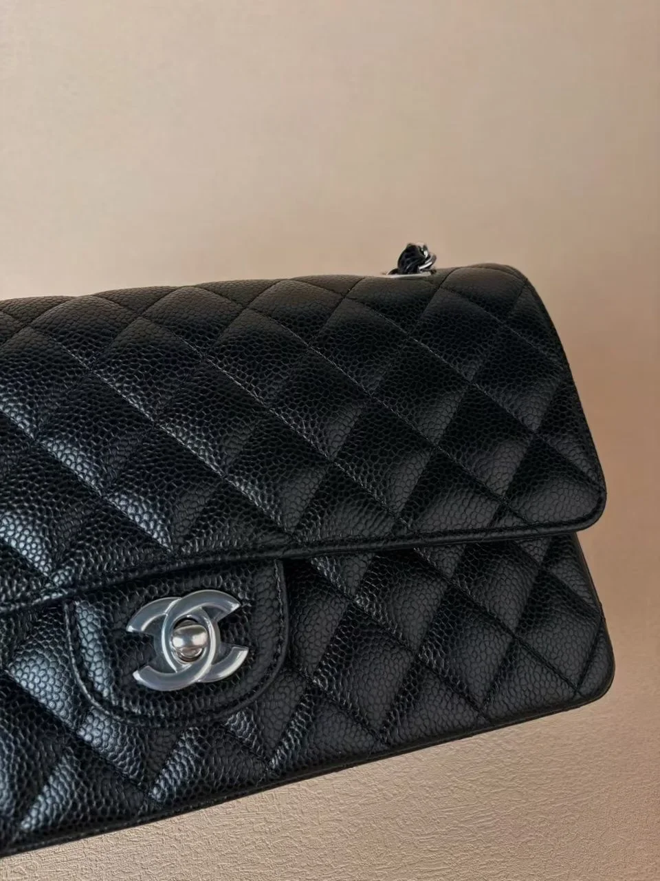 Chanel Classic Flap Medium 25 Black Silver Hardware Bag product view 8