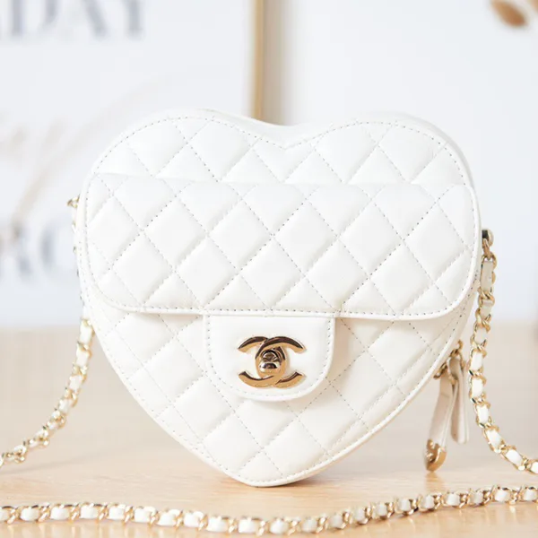 Chanel The One Handbags Smooth Leather Heart-Pattern Milk Lock Gold 16.5x18x6.5 cm product photo