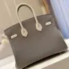 Hermès Birkin 25 Gray/Beige Customize Palladium Hardware Bag product view 4