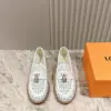 Louis Vuitton Women White Leather Loafers — Woven Upper Detail product view 1