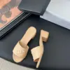 Chanel Women Beige Leather Quilted Slides product view 3