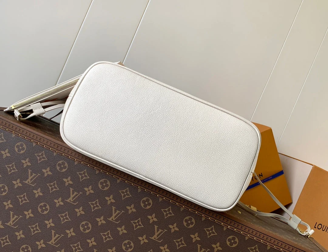 Louis Vuitton Neverfull MM Tote Bag 32 In White Mix Orange Calfskin product view 2