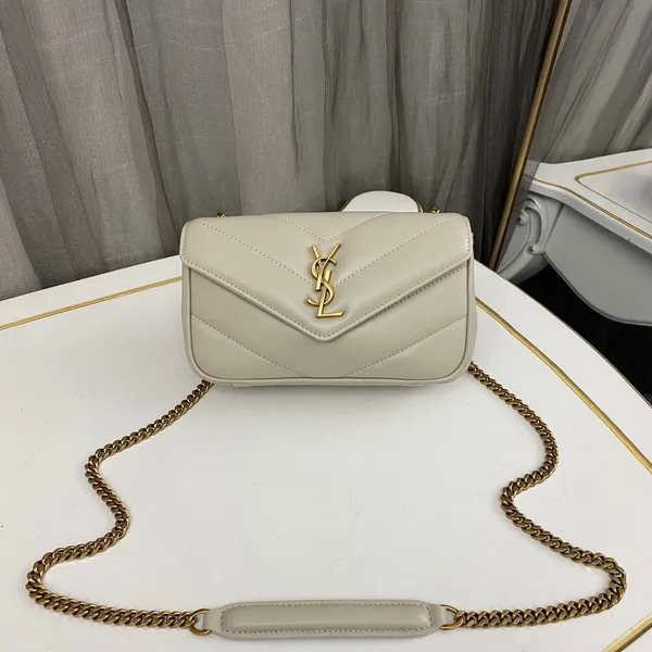 Saint Laurent Loulou medium in Matelassé Lambskin White Bag product photo
