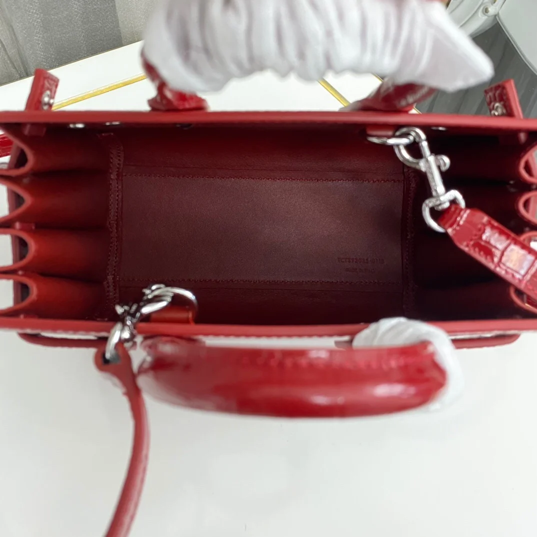 Saint Laurent Paris Saint Laurent Red Croc Embossed Leather Nano Classic Sac De Jour Tote product view 3