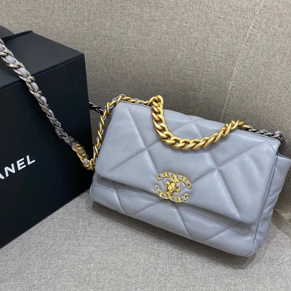 Chanel 19 Bag Small Light Grey product view 3