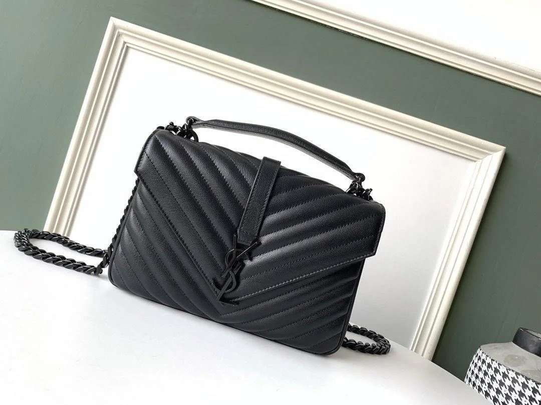 Saint Laurent College Medium Quilted Leather Bag product view 1