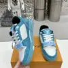 Louis Vuitton Women Sneakers — White and Turquoise Blue product view 2
