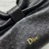 Dior Bow Bag Small Black Ostrich Leather product view 2