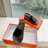 Hermès Women Black Leather Slingback Sandals product view 3