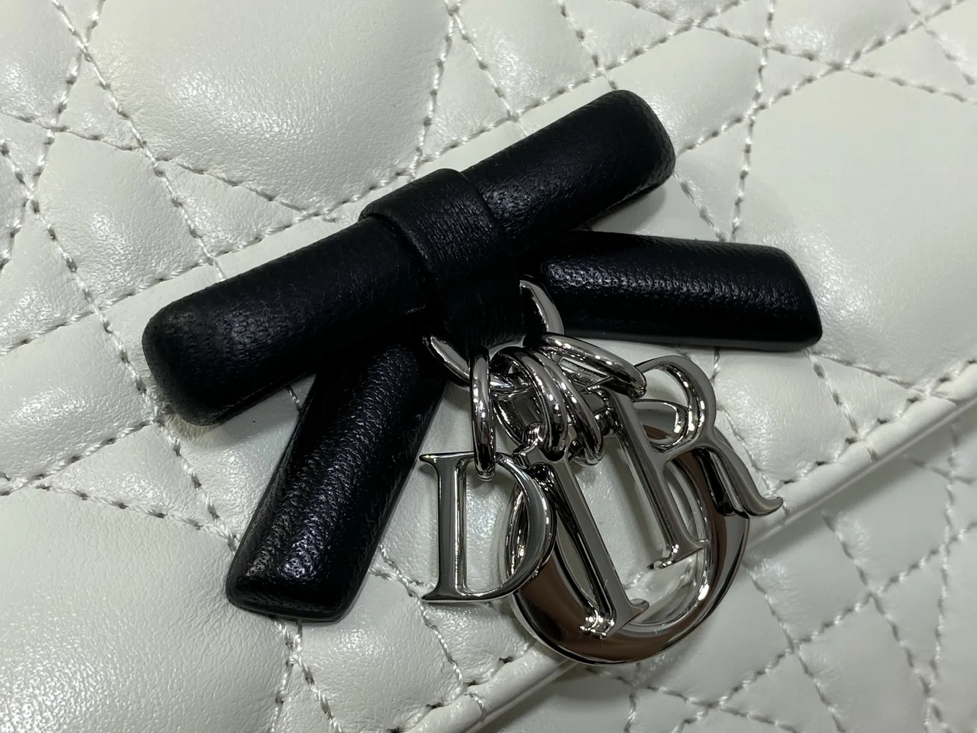 Dior My Dior Mini Bag in white and black lambskin product view 2