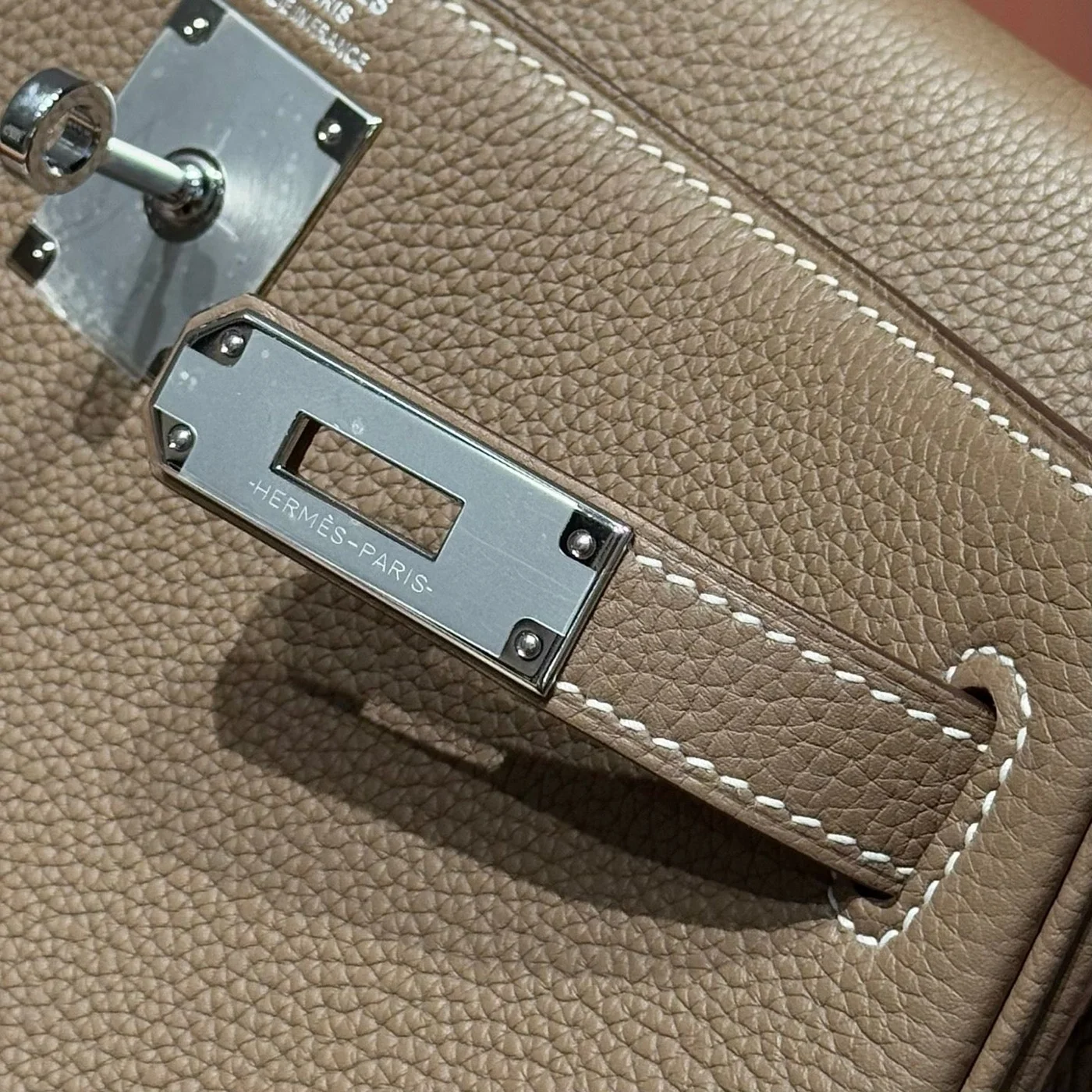 Hermès Kelly 28 In Etoupe Togo Silver Hardware Bag product view 5