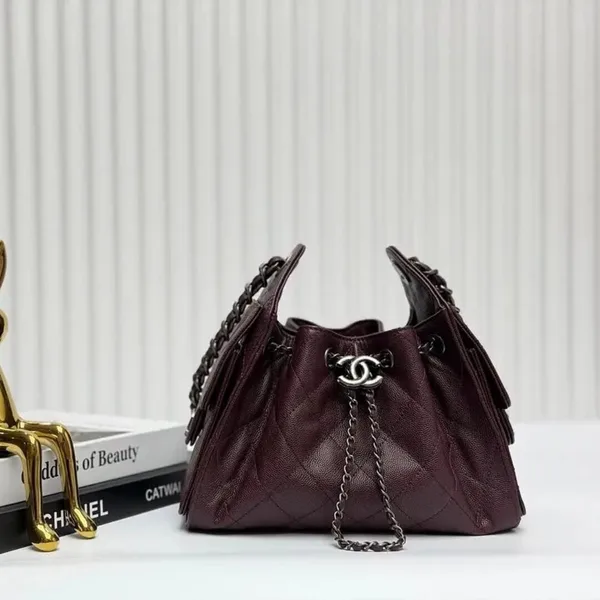 Chanel 25 Mini Burgundy Silver Hardware Bag product photo
