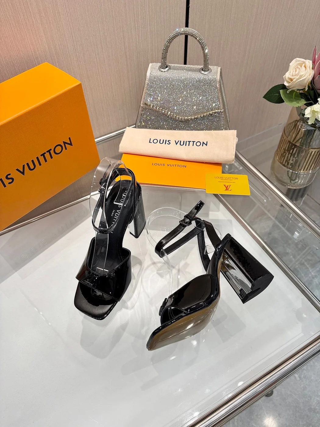 Louis Vuitton Women Black Patent Leather Heels product view 2