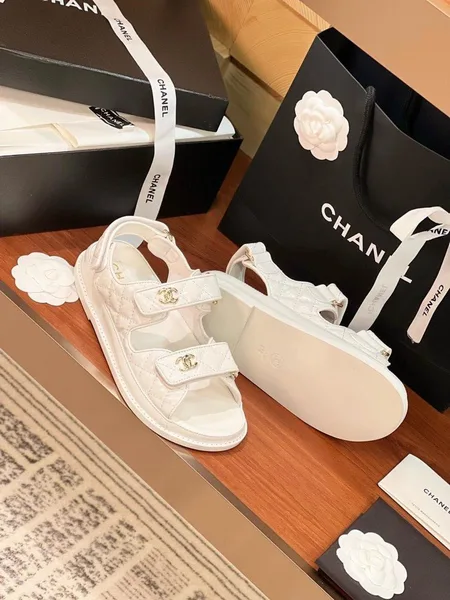 Chanel White Dad Sandals product view 4
