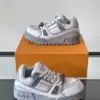 Louis Vuitton Men White Leather Gray Accents Sneakers product view 4