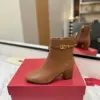 Valentino Women Brown Leather Ankle Boots — Heeled Chain-Cuff Style product view 5