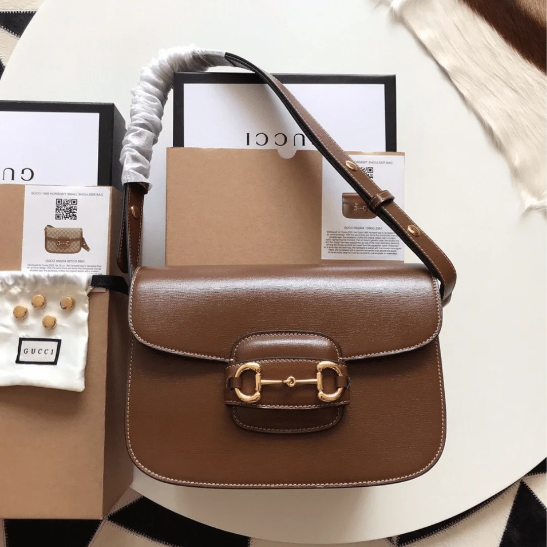 Gucci 1955 Horsebit Bag Women’s Brown Smooth Leather 25 cm product view 1