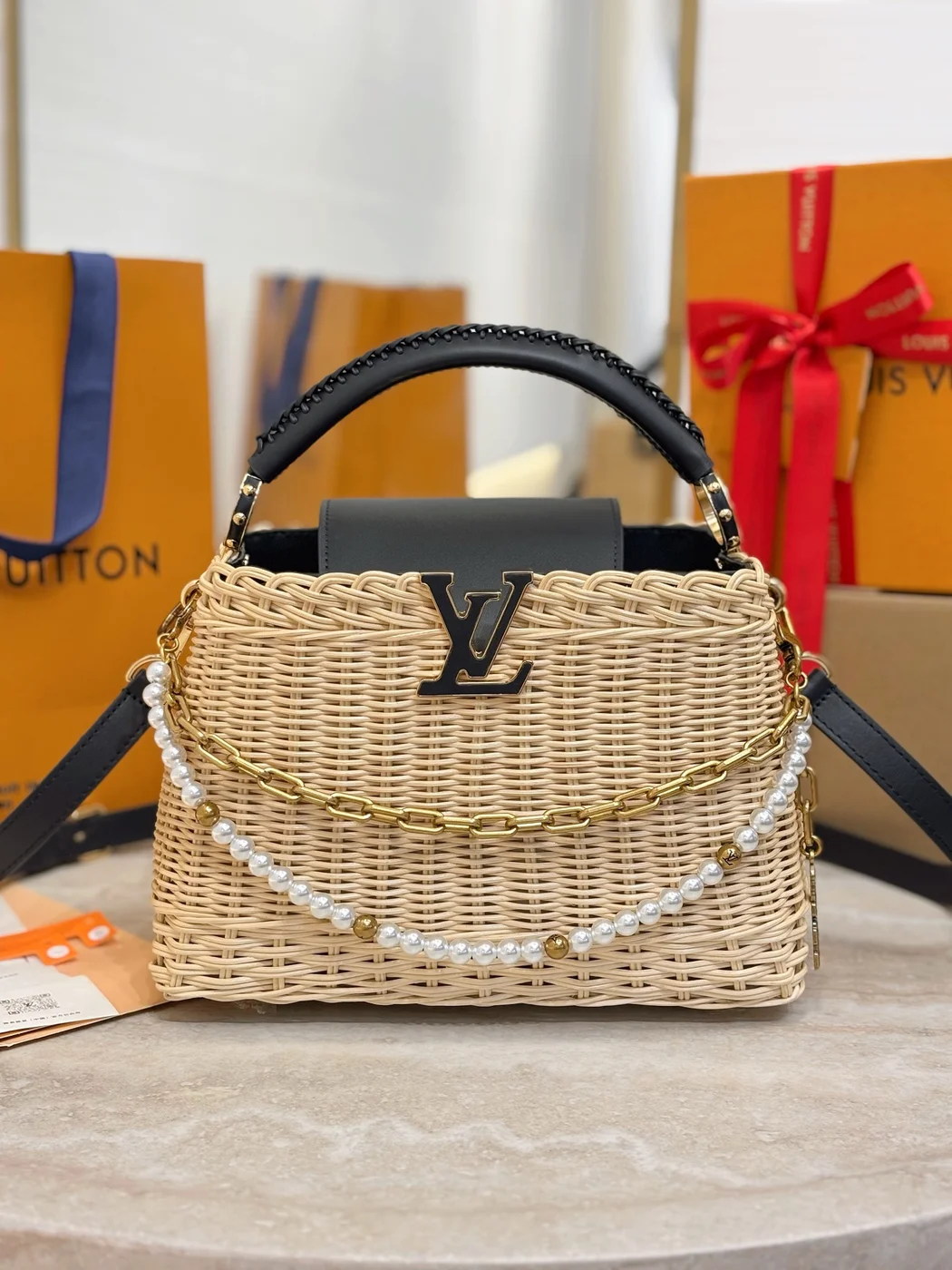 Louis Vuitton Capucines BB Handbag Brown Beige product view 2