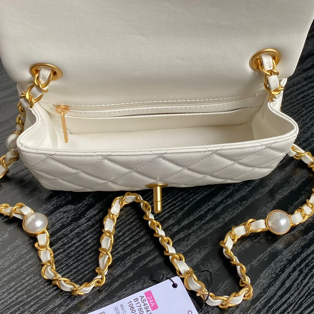 Chanel Mini Flap Bag Top Handle Pearl Chain product view 7