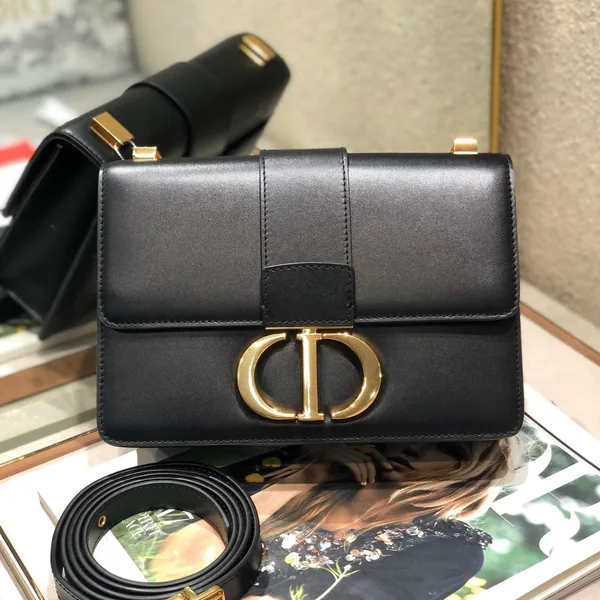 Dior 30 Montaigne High- Women’s Handbag Black with Gold Lock 24x17x8cm product photo